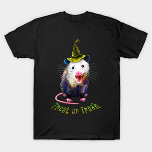 Treat or trash Halloween Possum T-Shirt